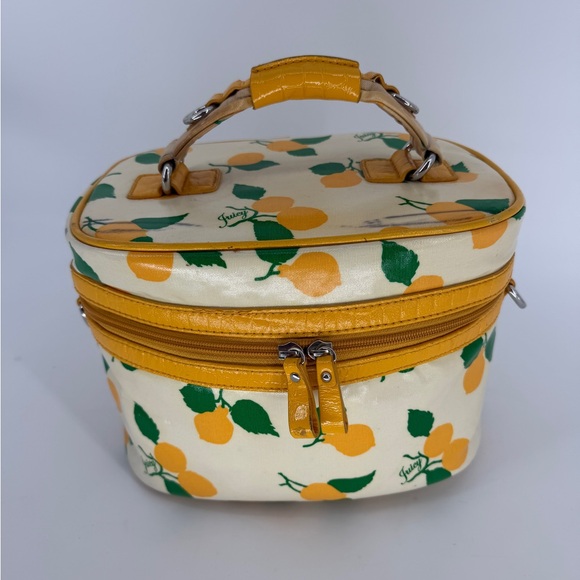 RARE Vintage Juicy Couture Yellow/ Green Lemon Vinyl Tote Bag Lunch Cooler Bag